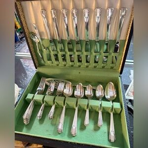 Rogers Vintage Silver Flatware Set with Decorative Handles